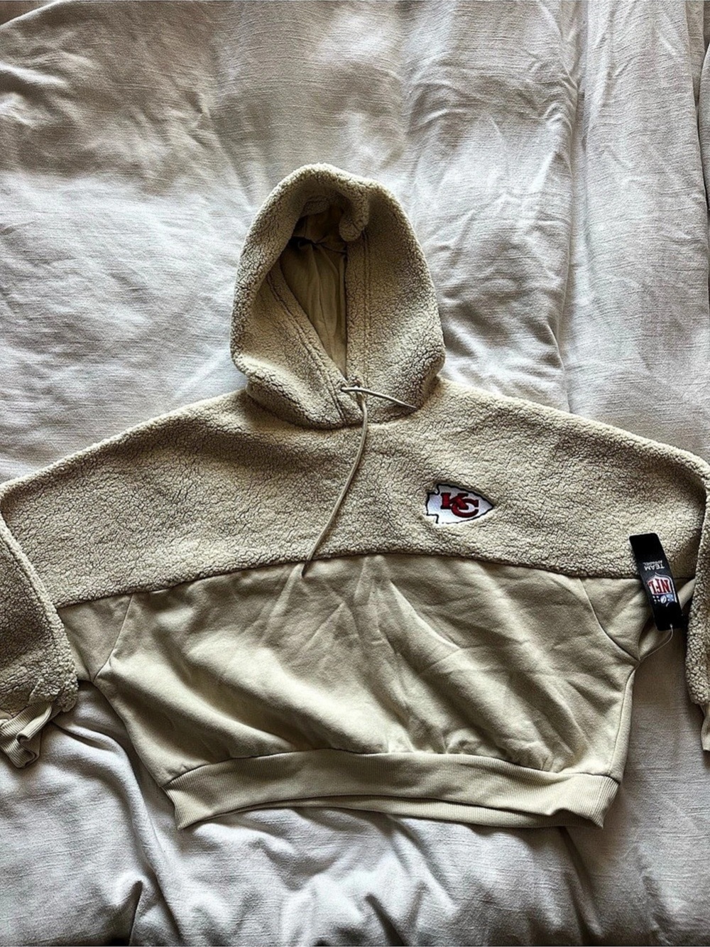 NFL Cream Teddy Jacket Like New